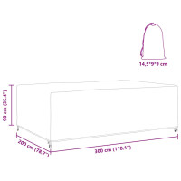 Produktbild för Möbelöverdrag Enfärgad Svart 300 x 200 x 90 cm 420D