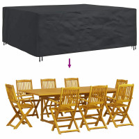 Produktbild för Möbelöverdrag Enfärgad Svart 300 x 250 x 100 cm 210D