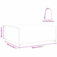 Produktbild för Möbelöverdrag Enfärgad Svart 300 x 250 x 100 cm 210D