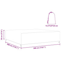 Produktbild för Möbelöverdrag Enfärgad Svart 300 x 300 x 70 cm 210D