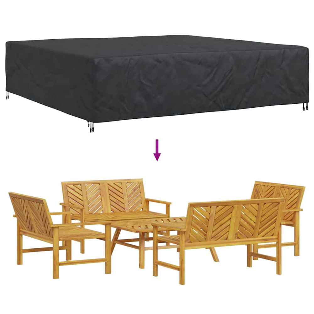 Produktbild för Möbelöverdrag Enfärgad Svart 300 x 300 x 70 cm 420D