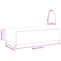 Produktbild för Möbelöverdrag Enfärgad Svart 305 x 190 x 85 cm 210D