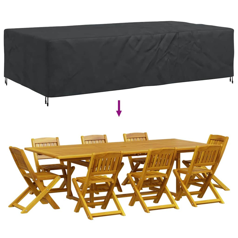Produktbild för Möbelöverdrag Enfärgad Svart 315 x 180 x 74 cm 420D