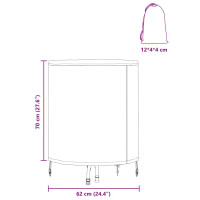 Produktbild för Bordskydd Enfärgad Svart 62 x 62 x 70 cm tyg