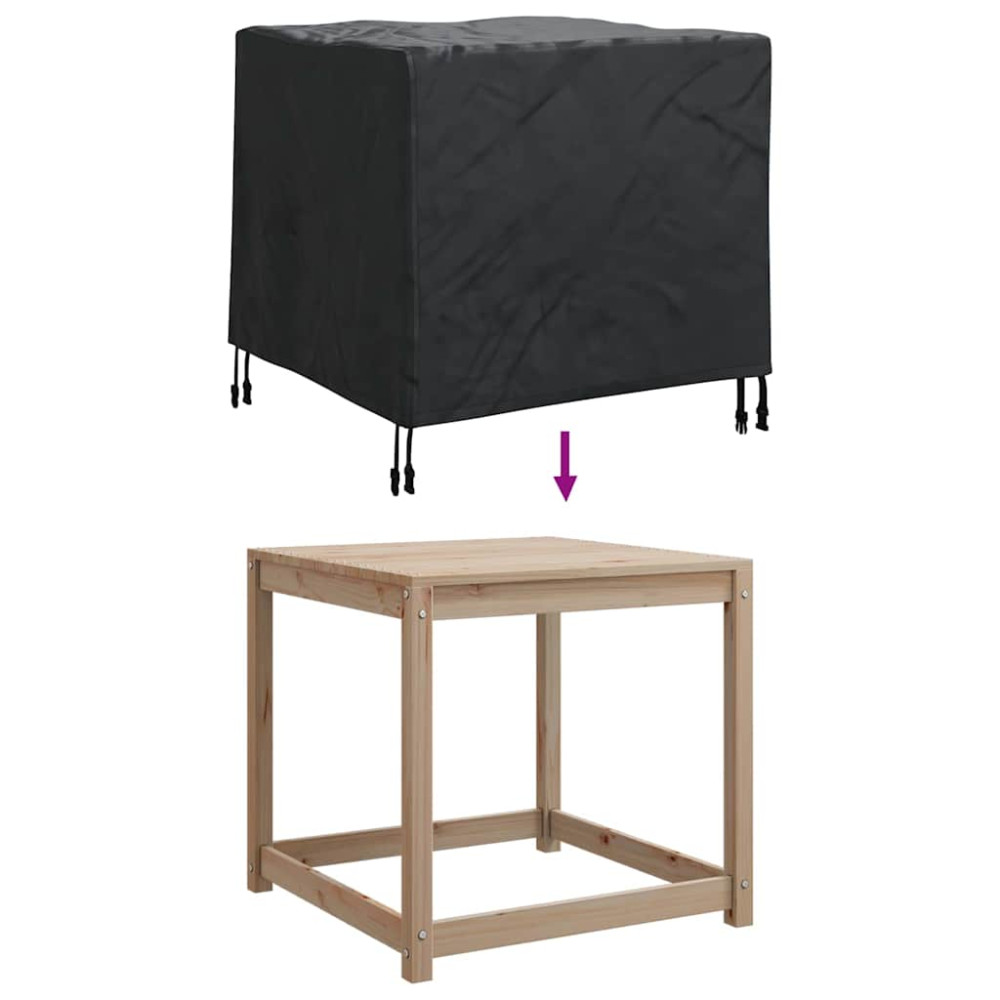 Produktbild för Möbelöverdrag Svart 64 x 64 x 65 cm 210D Oxford Tyg