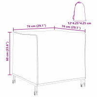 Produktbild för Möbelöverdrag Svart 74 x 74 x 60 cm 210D Oxford Tyg