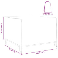 Produktbild för Möbelöverdrag Svart 99 x 99 x 60 cm 210D Oxford Tyg