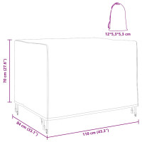 Produktbild för Möbelöverdrag Svart 110 x 84 x 70 cm 210D Oxford Tyg
