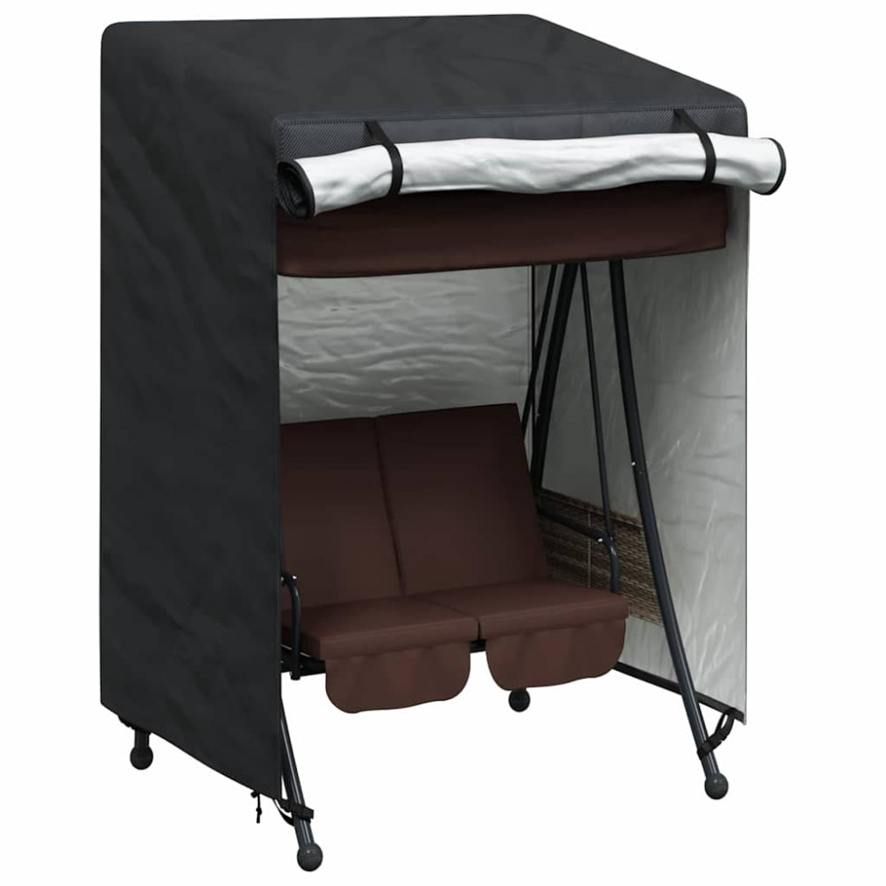 Produktbild för Skydd för utomhusgunga Svart 120 x 90 x 155 cm 210D Oxford Tyg
