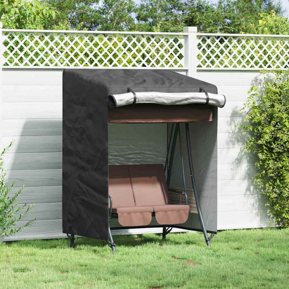 Produktbild för Skydd för utomhusgunga Svart 120 x 90 x 155 cm 420D Oxford Tyg