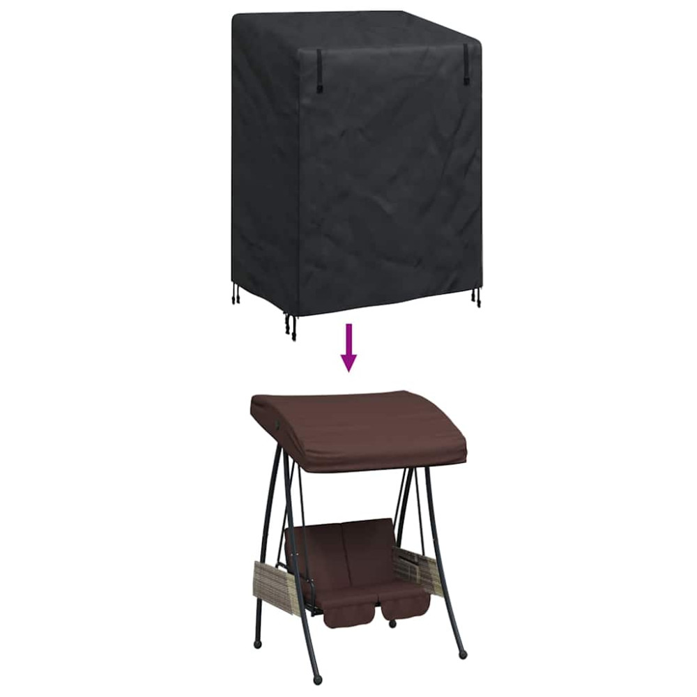 Produktbild för Skydd för utomhusgunga Svart 120 x 90 x 155 cm 420D Oxford Tyg