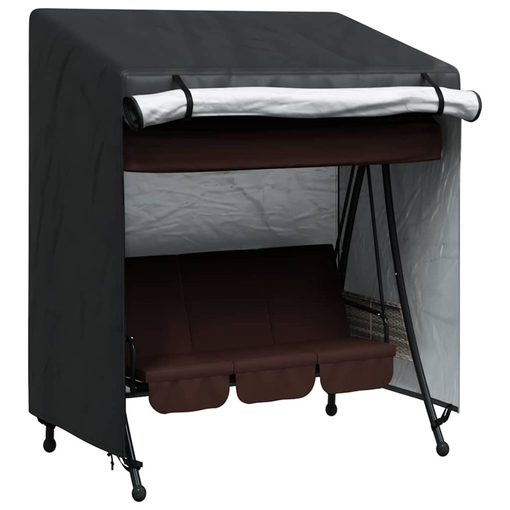 Produktbild för Skydd för utomhusgunga Svart 135 x 100 x 165 cm 210D Oxford Tyg