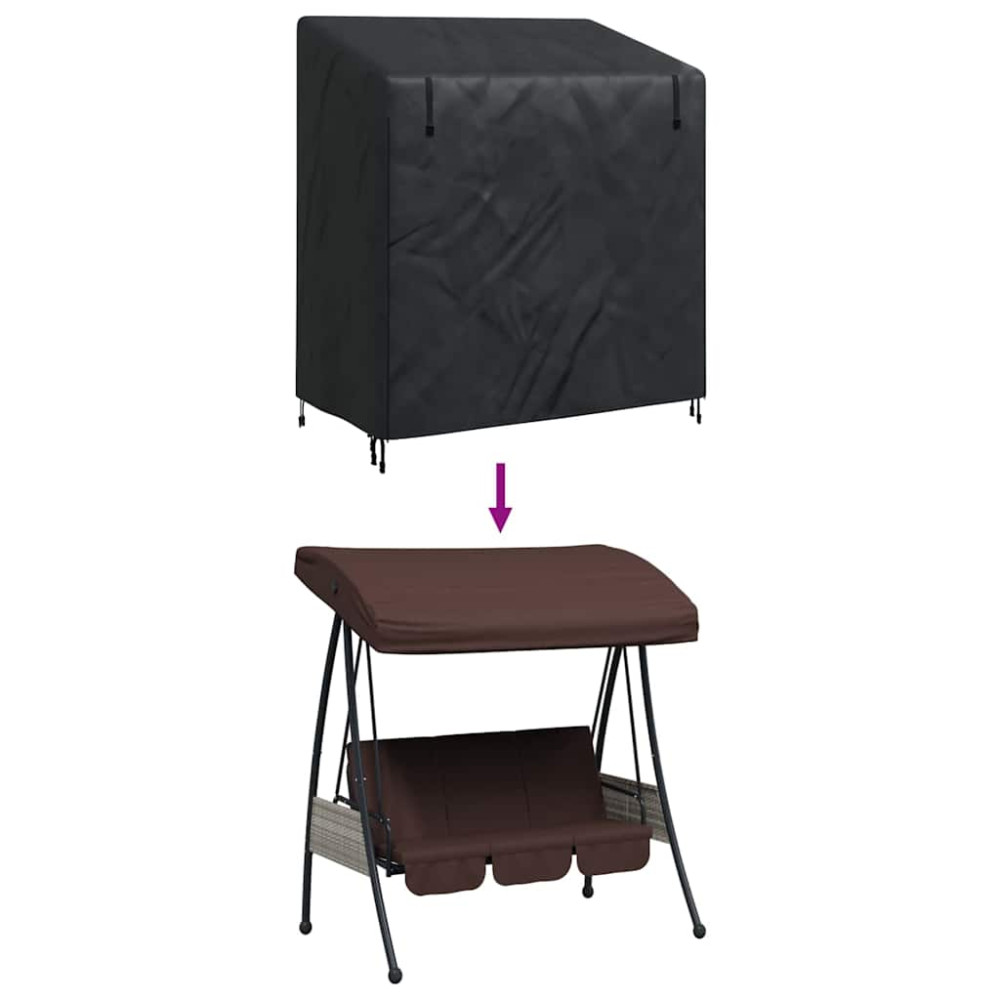 Produktbild för Skydd för utomhusgunga Svart 135 x 100 x 165 cm 420D Oxford Tyg