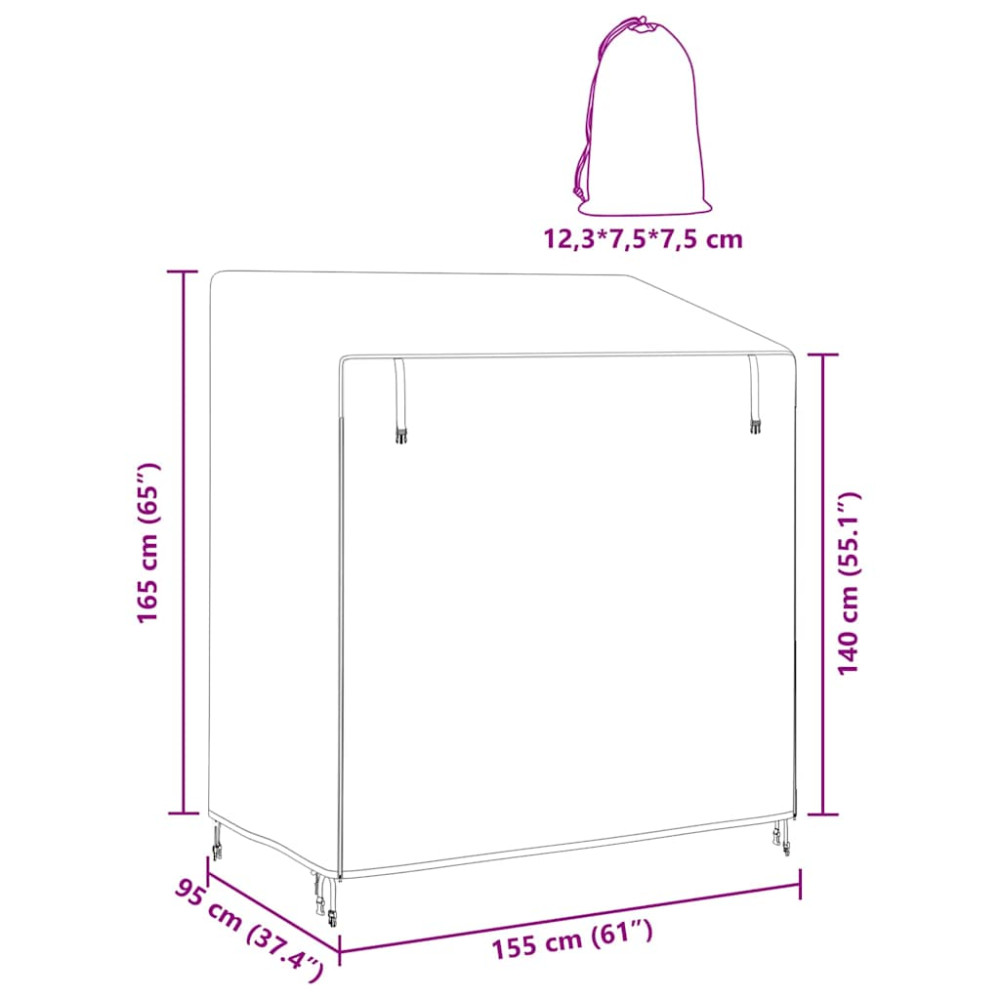 Produktbild för Skydd för utomhusgunga Svart 155 x 95 x 165 cm 600D Oxford Tyg