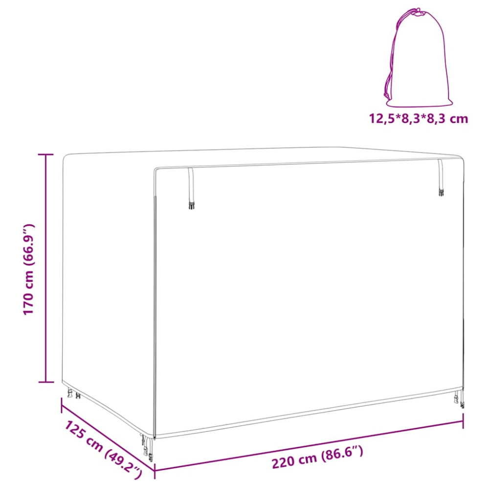 Produktbild för Skydd för utomhusgunga Svart 220 x 125 x 170 cm 600D Oxford Tyg