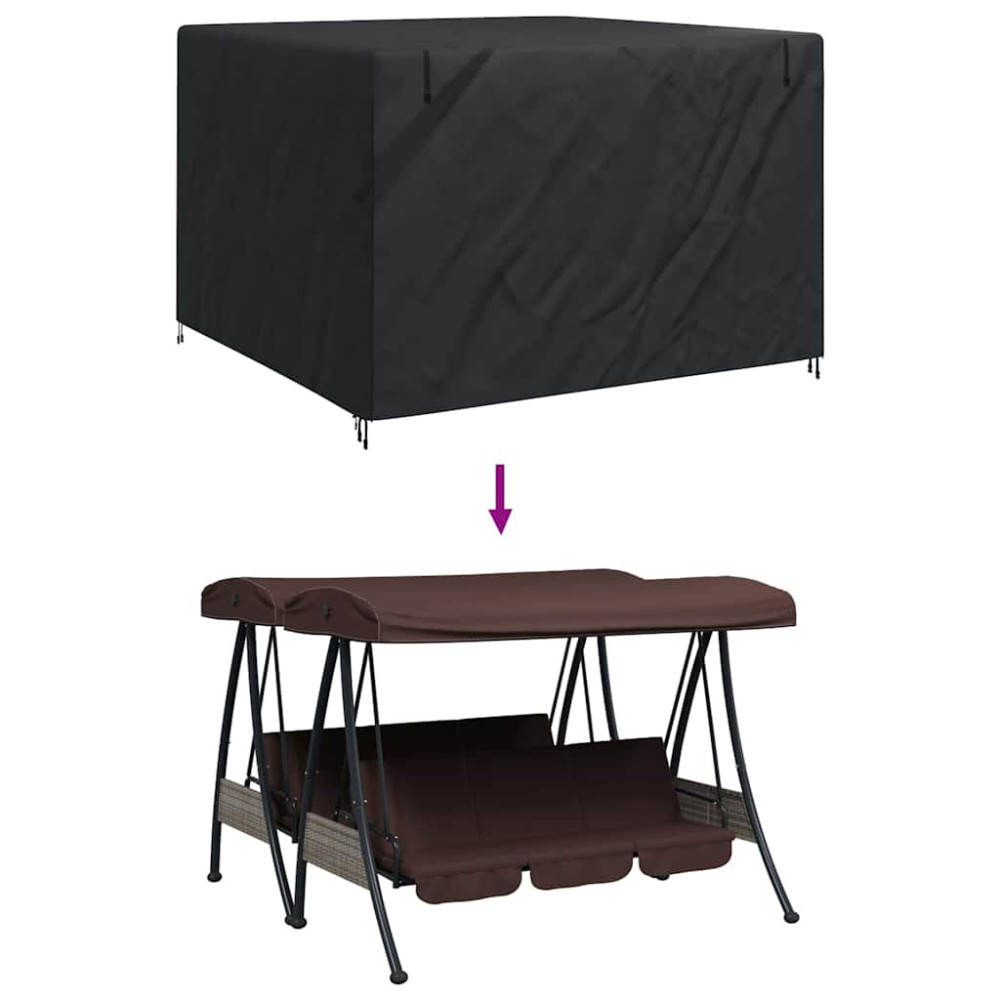 Produktbild för Skydd för utomhusgunga Svart 250 x 250 x 160 cm 600D Oxford Tyg