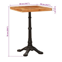 Produktbild för Bistrobord Brun 50 x 50 x 76 cm Massivt Akaciaträ