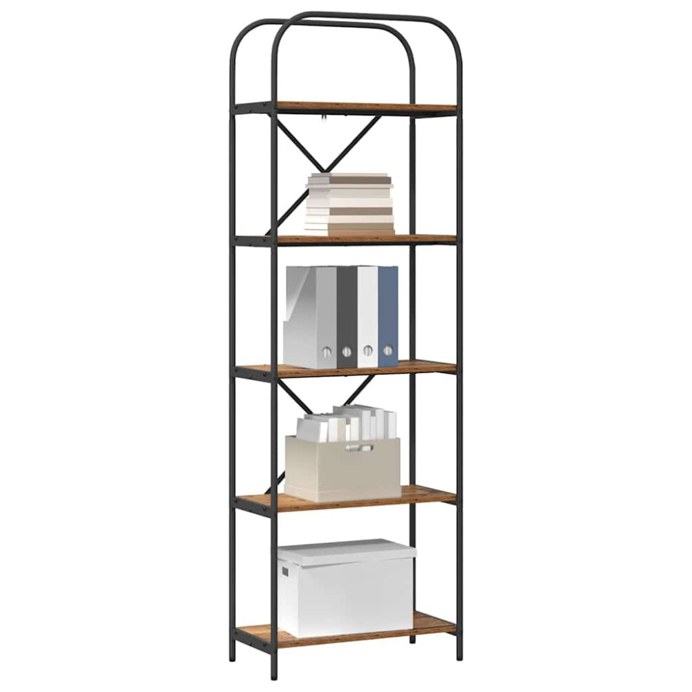 Produktbild för Hyllsystem Gammalt trä 60 x 30 x 183 cm Konstruerat trä