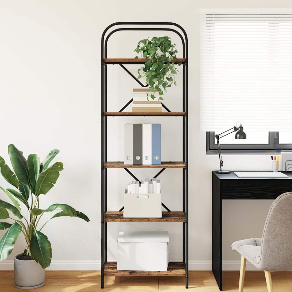 Produktbild för Hyllsystem Gammalt trä 60 x 30 x 183 cm Konstruerat trä