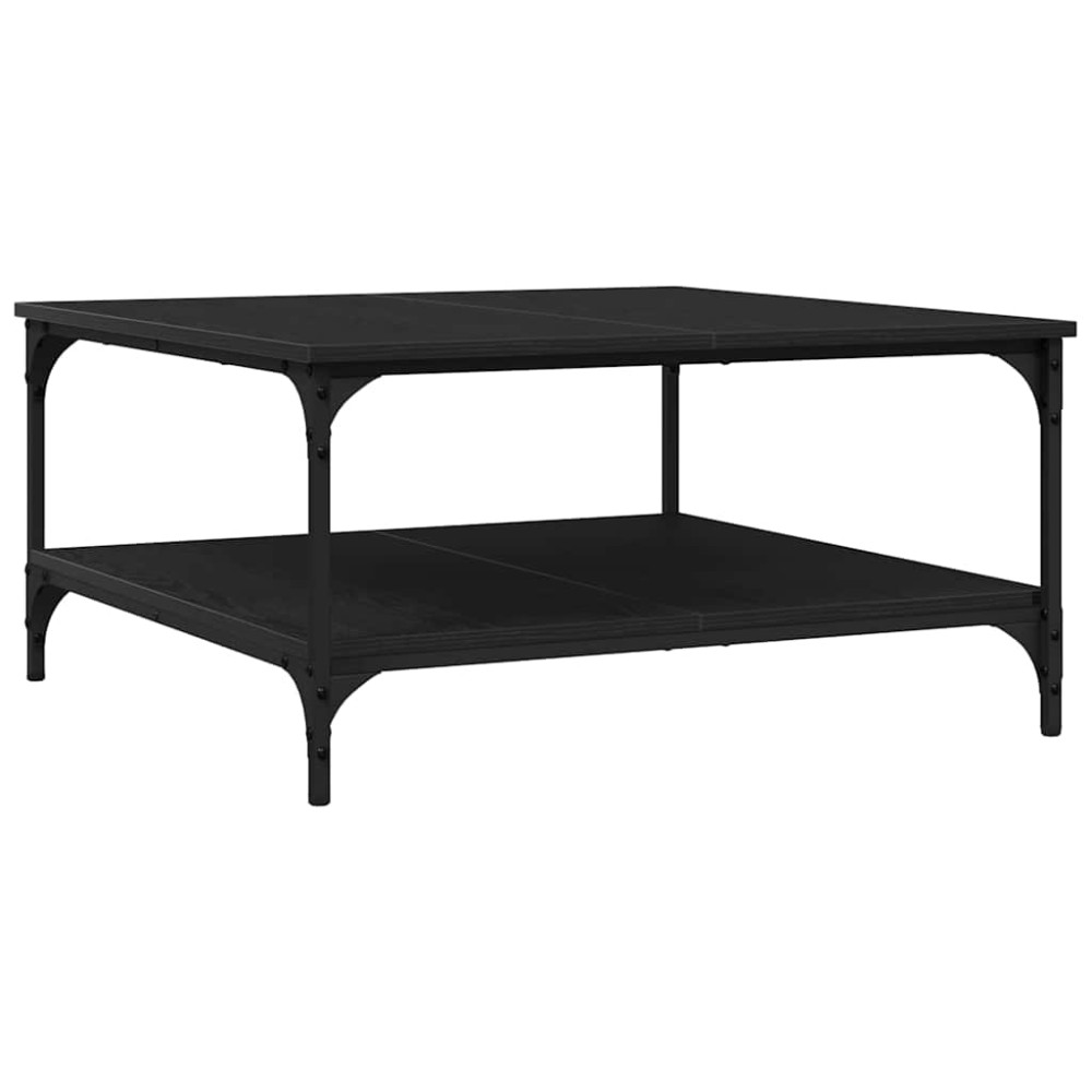 Produktbild för Kaffeebord Svart ek 80 x 80 x 40 cm Konstruerat trä