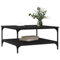 Produktbild för Kaffeebord Svart ek 80 x 80 x 40 cm Konstruerat trä