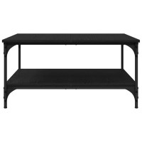 Produktbild för Kaffeebord Svart ek 80 x 80 x 40 cm Konstruerat trä