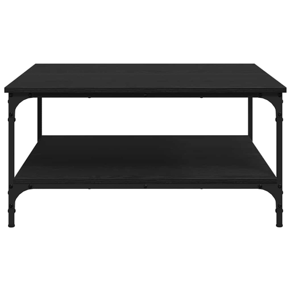 Produktbild för Kaffeebord Svart ek 80 x 80 x 40 cm Konstruerat trä