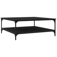 Produktbild för Kaffeebord Svart ek 100 x 100 x 40 cm Konstruerat trä