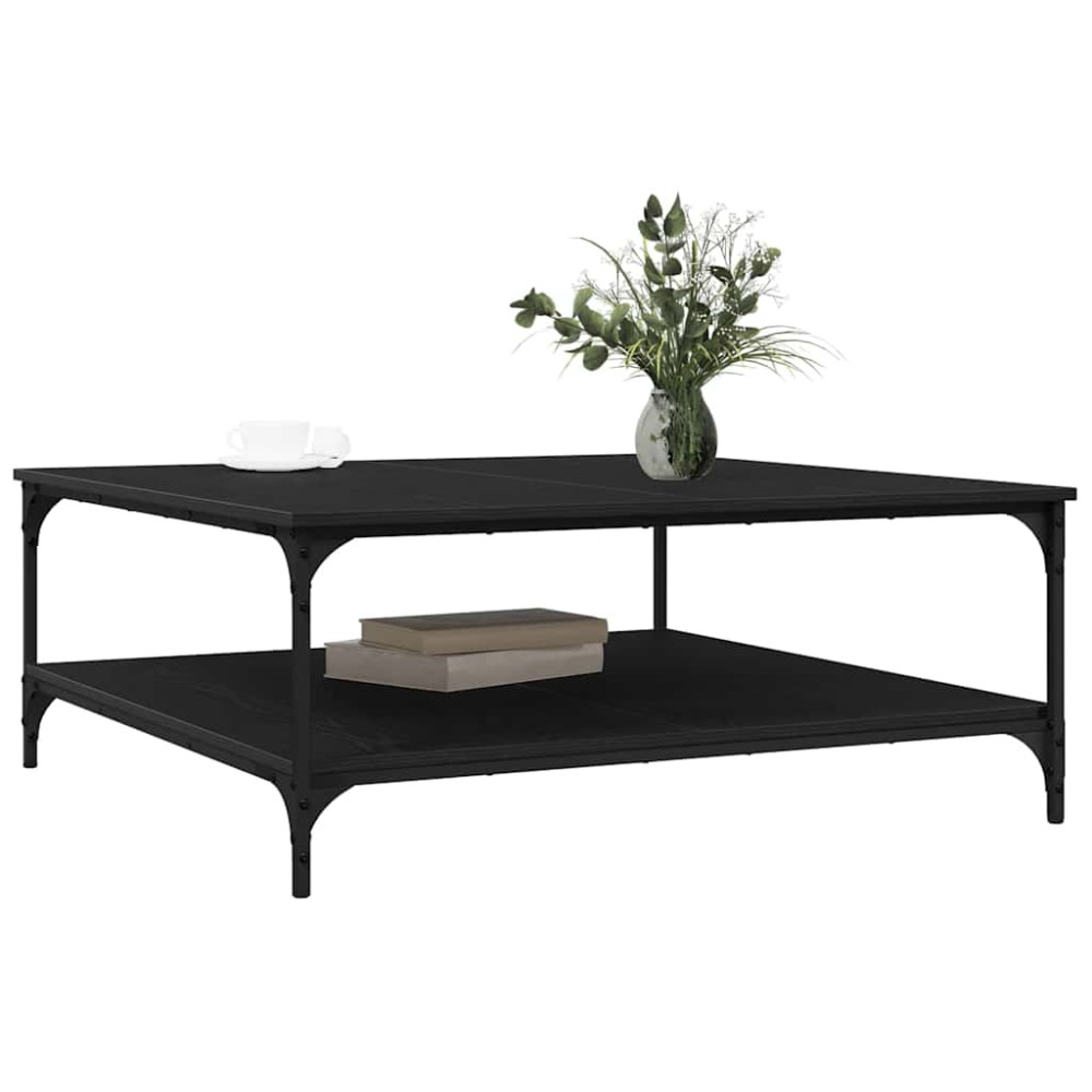 Produktbild för Kaffeebord Svart ek 100 x 100 x 40 cm Konstruerat trä