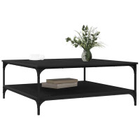 Produktbild för Kaffeebord Svart ek 100 x 100 x 40 cm Konstruerat trä