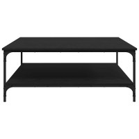 Produktbild för Kaffeebord Svart ek 100 x 100 x 40 cm Konstruerat trä