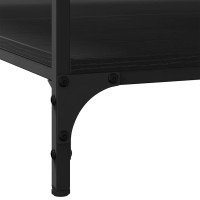 Produktbild för Kaffeebord Svart ek 100 x 100 x 40 cm Konstruerat trä