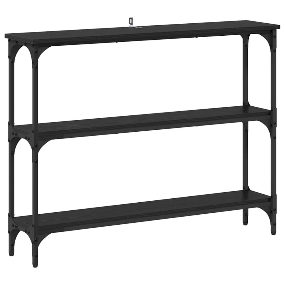 Produktbild för Konsolbord Svart ek 100 x 22,5 x 75 cm Konstruerat trä
