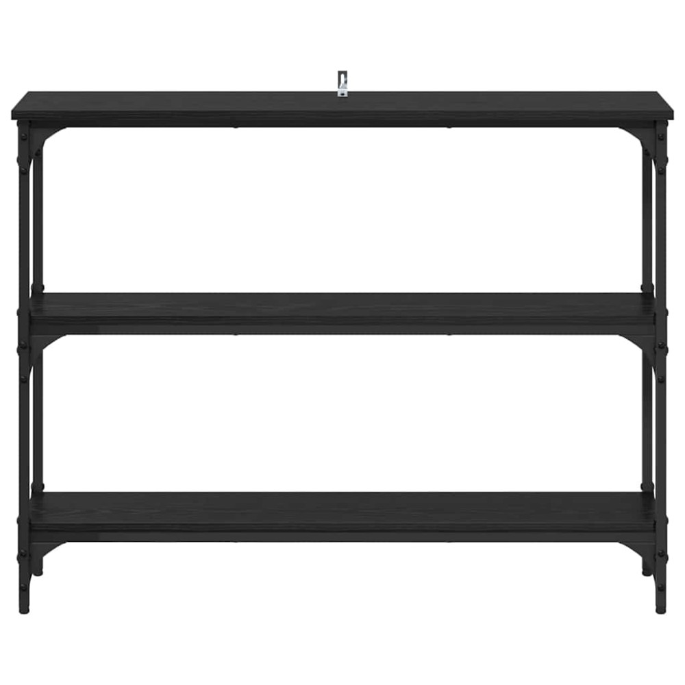 Produktbild för Konsolbord Svart ek 100 x 22,5 x 75 cm Konstruerat trä