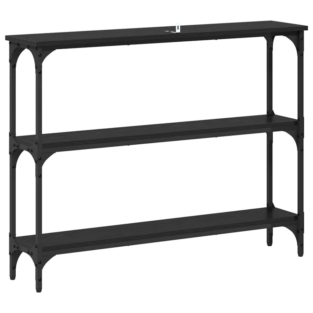 Produktbild för Konsolbord Svart ek 100 x 22,5 x 75 cm Konstruerat trä