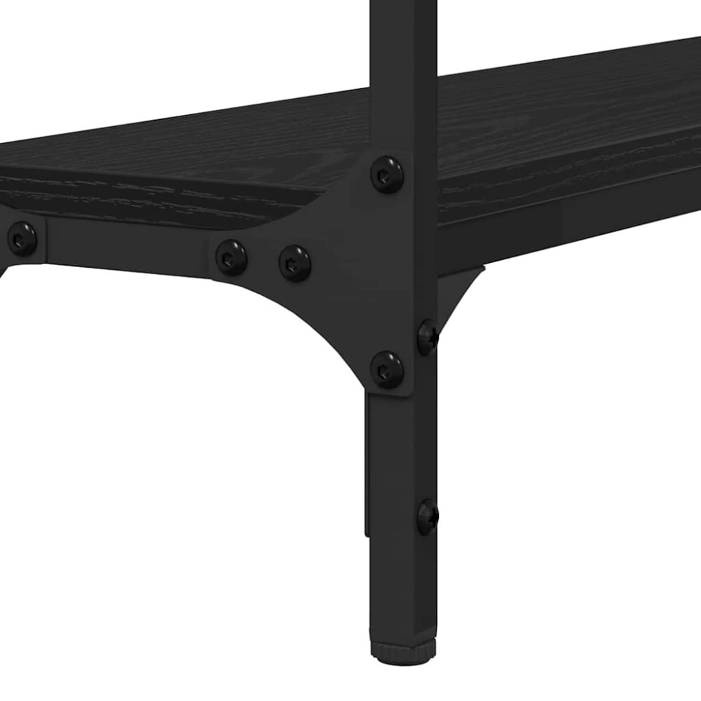 Produktbild för Konsolbord Svart ek 100 x 22,5 x 75 cm Konstruerat trä