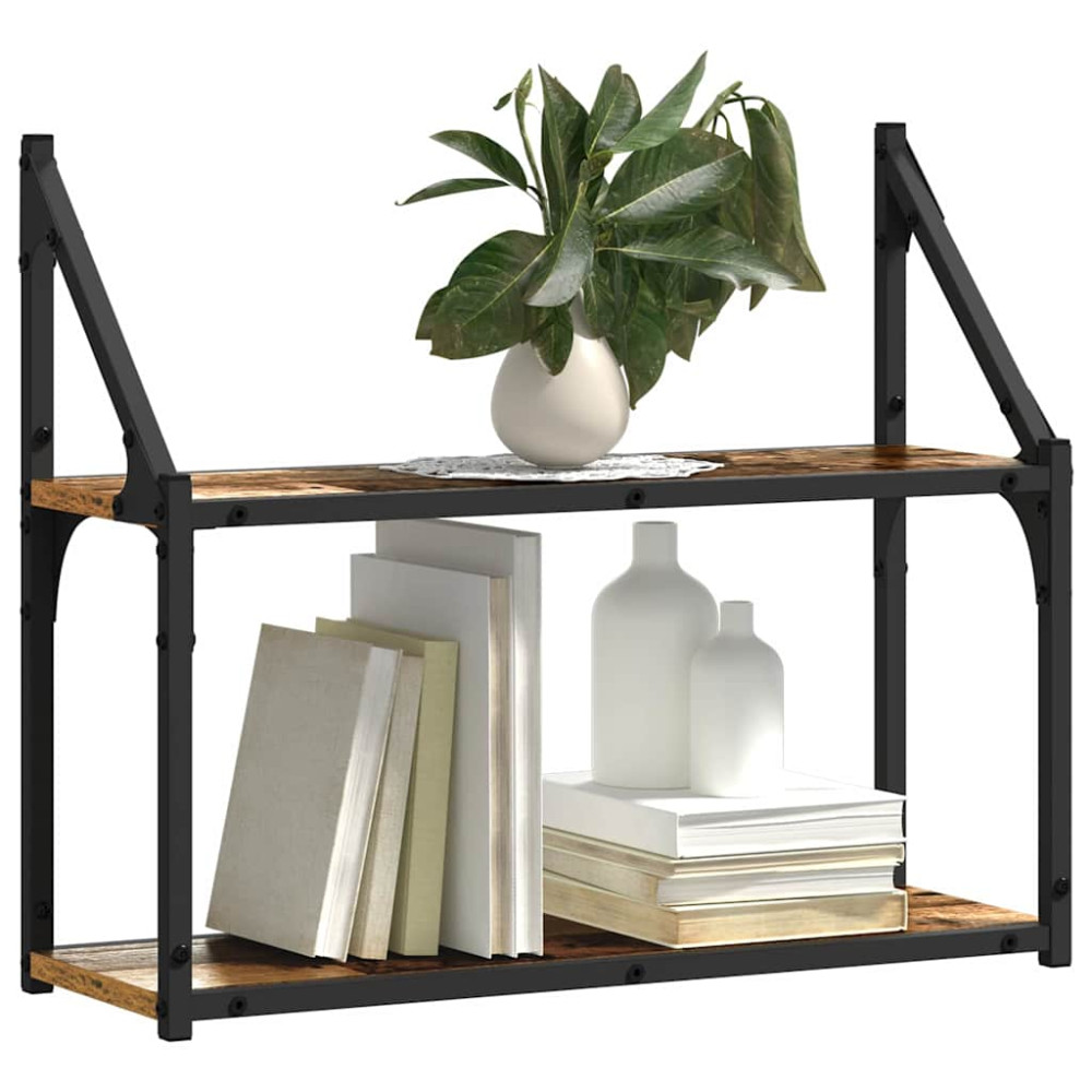 Produktbild för Vägg hylla Gammalt trä 60 x 21 x 51 cm Konstruerat trä