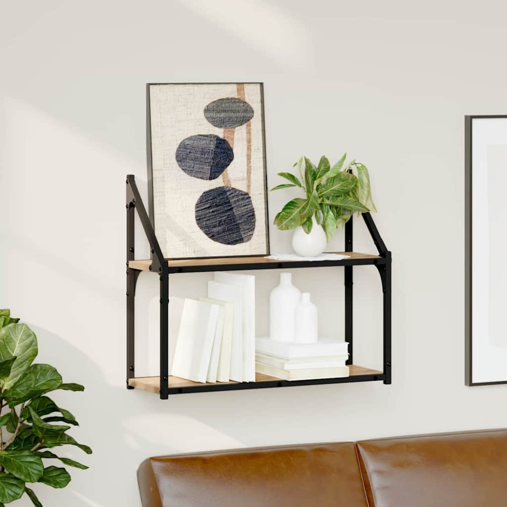 Produktbild för Vägg hylla med hylla artisan ek 60 x 21 x 51 cm Konstruerat trä