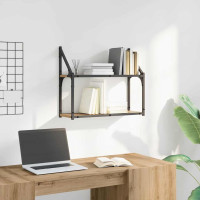 Produktbild för Vägg hylla med hylla artisan ek 60 x 21 x 51 cm Konstruerat trä