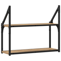 Produktbild för Vägg hylla med hylla artisan ek 60 x 21 x 51 cm Konstruerat trä