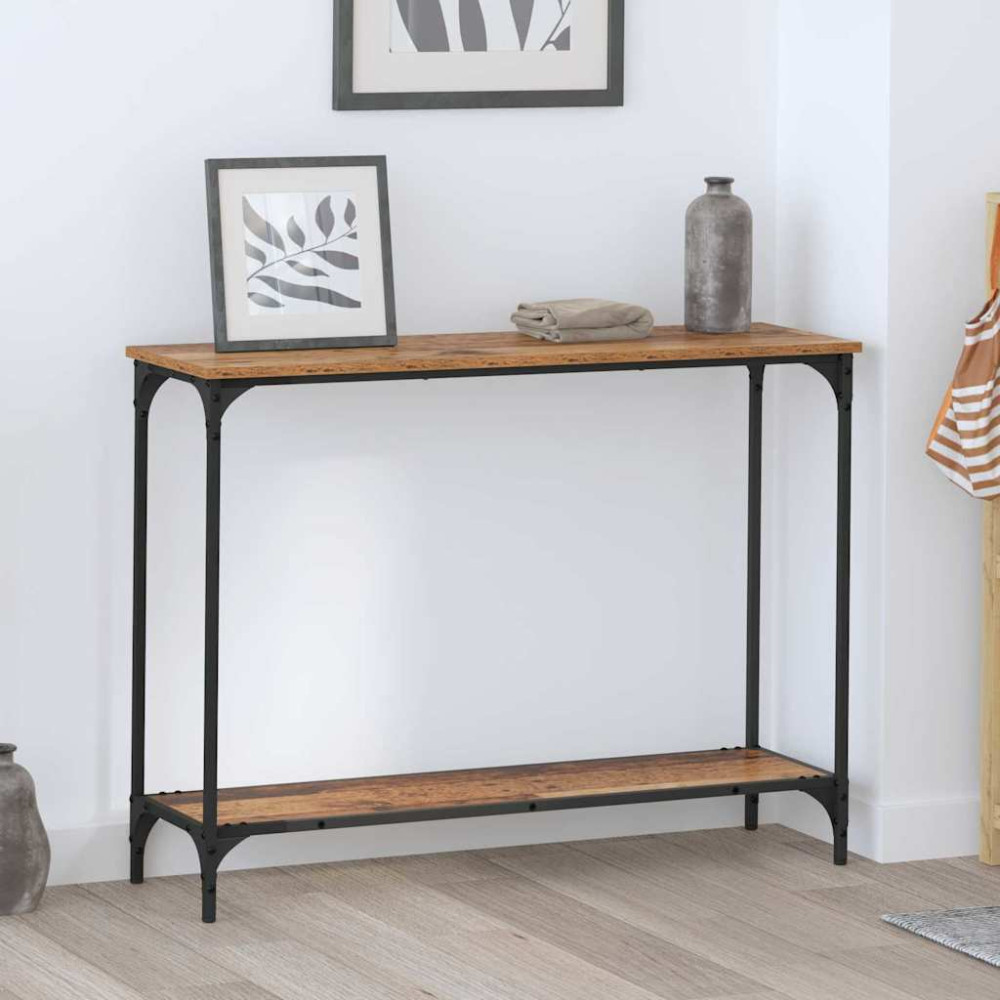 Produktbild för Konsolbord Gammalt trä 101 x 30.5 x 75 cm Konstruerat trä