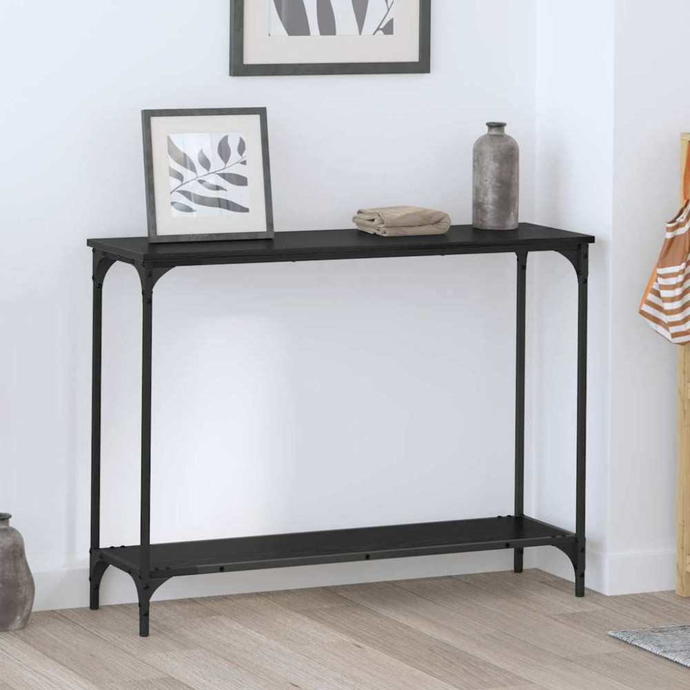 Produktbild för Konsolbord Svart ek 101 x 30.5 x 75 cm Konstruerat trä
