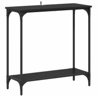 Produktbild för Konsolbord med hylla Svart ek 75 x 30.5 x 75 cm Konstruerat trä