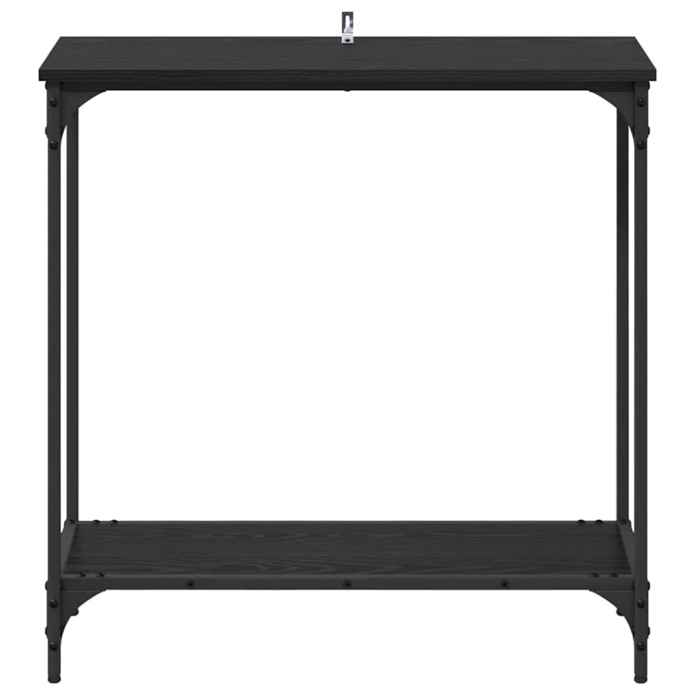 Produktbild för Konsolbord med hylla Svart ek 75 x 30.5 x 75 cm Konstruerat trä