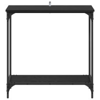 Produktbild för Konsolbord med hylla Svart ek 75 x 30.5 x 75 cm Konstruerat trä