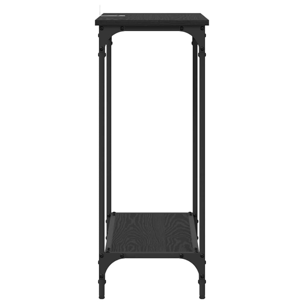 Produktbild för Konsolbord med hylla Svart ek 75 x 30.5 x 75 cm Konstruerat trä