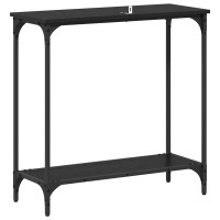 Produktbild för Konsolbord med hylla Svart ek 75 x 30.5 x 75 cm Konstruerat trä