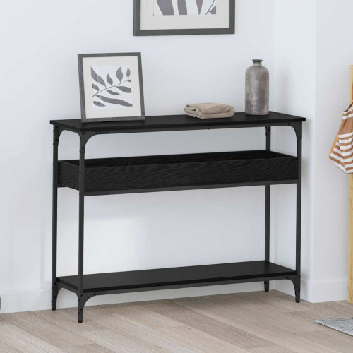 vidaXL Konsolbord med hylla Svart ek 100 x 29 x 75 cm Konstruerat trä