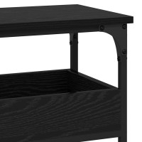 Produktbild för Konsolbord med hylla Svart ek 100 x 29 x 75 cm Konstruerat trä