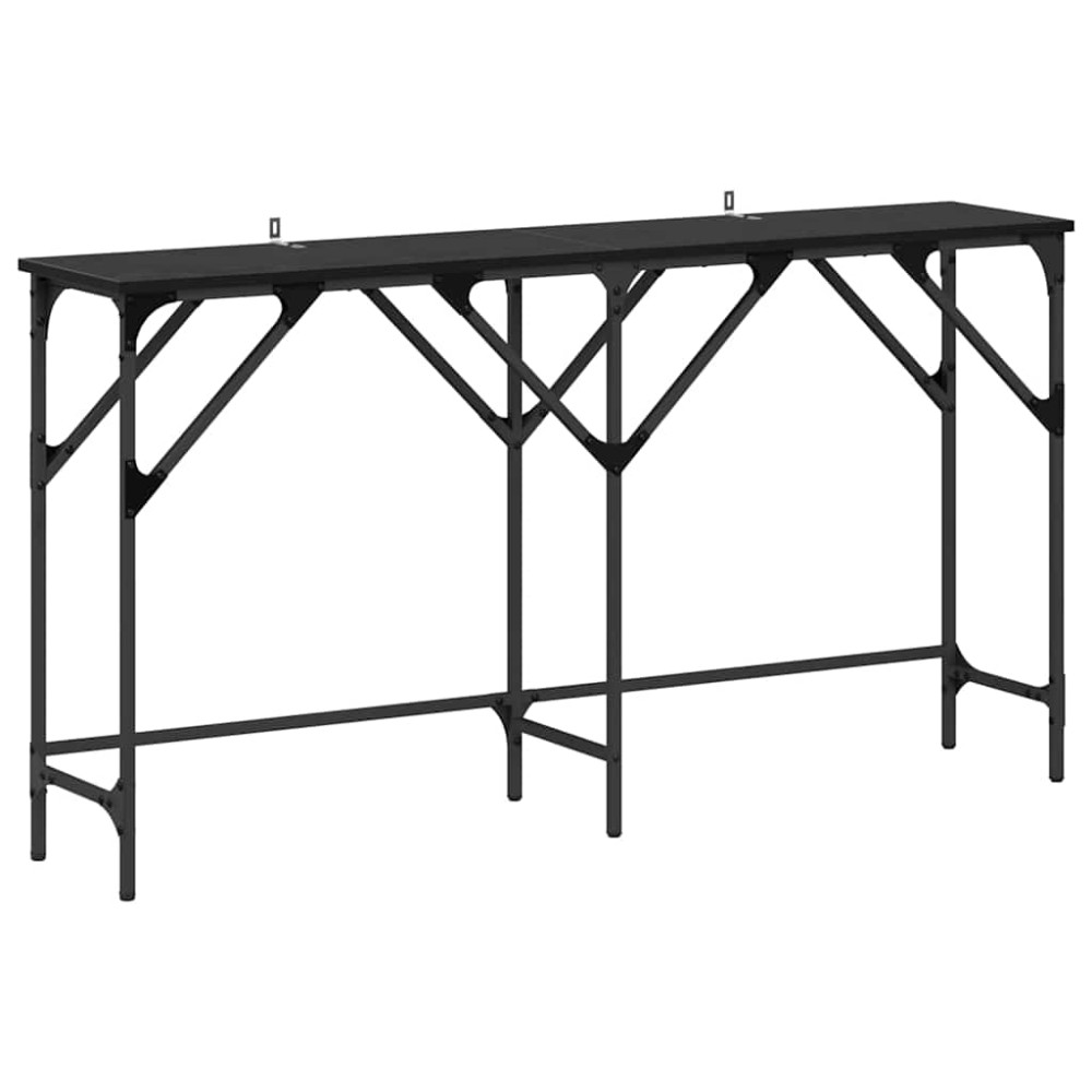 Produktbild för Konsolbord Svart Ek 140 x 29 x 75 cm Konstruerat trä